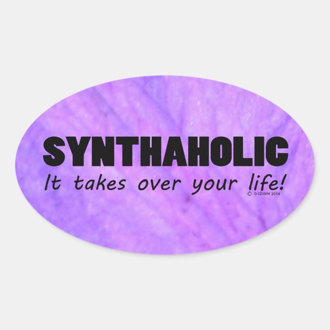 Sticker ovale Synthaholic Life (Devant)