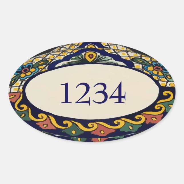 Sticker Ovale Table d'adresses ajouter des nombres (Devant)