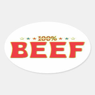 Sticker Ovale Tag Beef Star