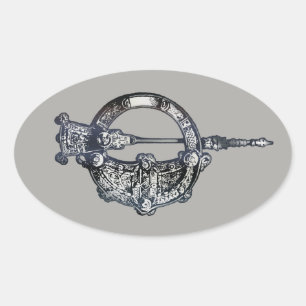 Sticker Ovale Tara Brooch, Irlande, Patrimoine irlandais