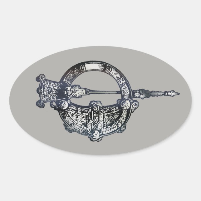 Sticker Ovale Tara Brooch, Irlande, Patrimoine irlandais (Devant)