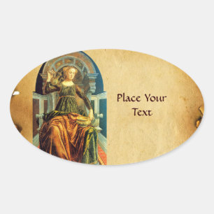 Sticker Ovale TAROTS DE RENAISSANCE ANTIQUE 14 TEMPERANCE Parche