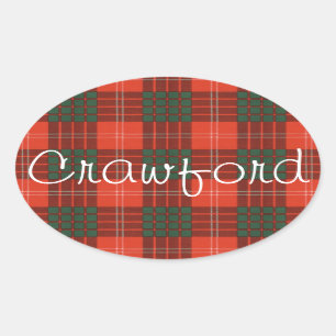 Sticker Ovale Tartan écossais de clan de Crawford - plaid
