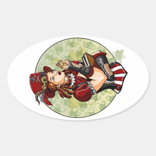 Sticker Ovale Tarts qui aiment les Tarts (Devant)