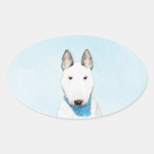 Sticker Ovale Taureau Terrier - Cute Original Chien Art