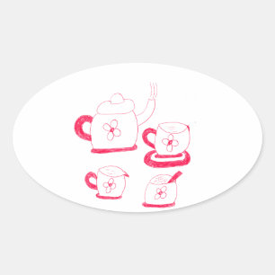 Sticker ovale Tea Time