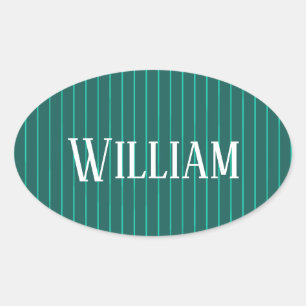 Sticker Ovale Teal pinstripes