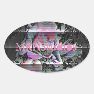 Sticker Ovale Techno Bouquet