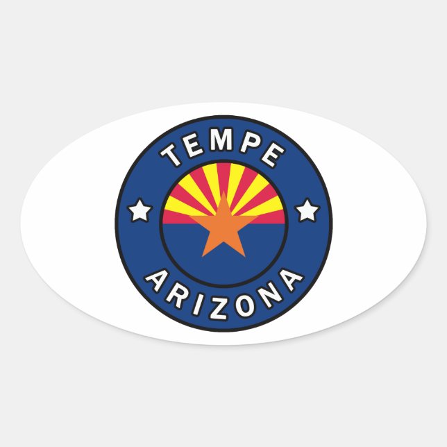 Sticker Ovale Tempe Arizona (Devant)