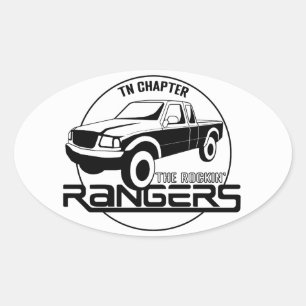 Sticker Ovale Tennessee, TN - Chapitre des Rangers de Rockin