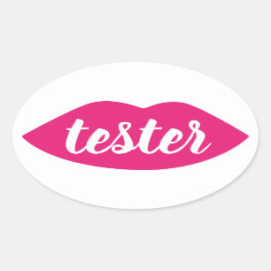 Sticker Ovale Tester Tester Exemple Me Pink Lips Maquillage prod
