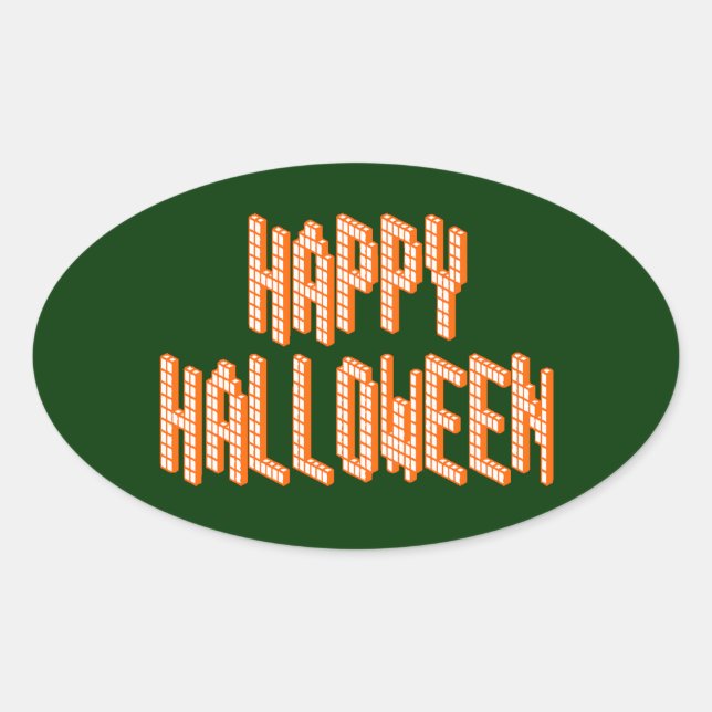 Sticker Ovale Texte du blox d'Halloween (Devant)