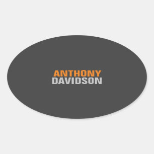 Sticker Ovale Texte en gras orange gris mignon parfait alternati