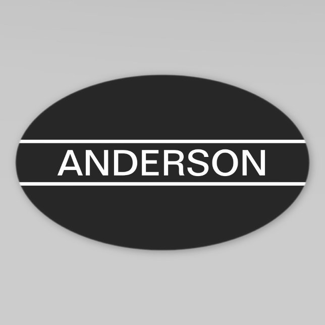 Sticker Ovale Texte personnalisable | Moderne Gras Noir et Blanc (Créateur téléchargé)