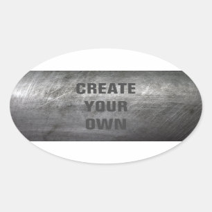 Sticker Ovale Texture balayée rayée en métal