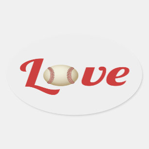 Sticker Ovale Thème De Baseball Sports Amour Mariage Faveur
