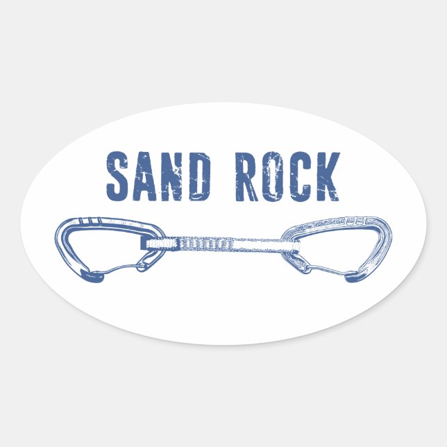 Sticker Ovale Tirage rapide pour l'escalade à Sand Rock Alabama (Devant)
