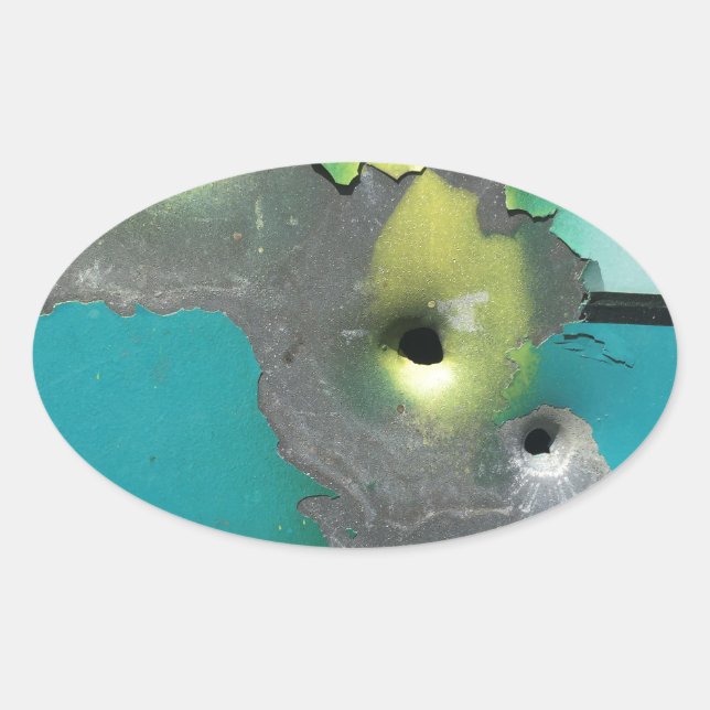 Sticker Ovale Tirs d'armes (Devant)