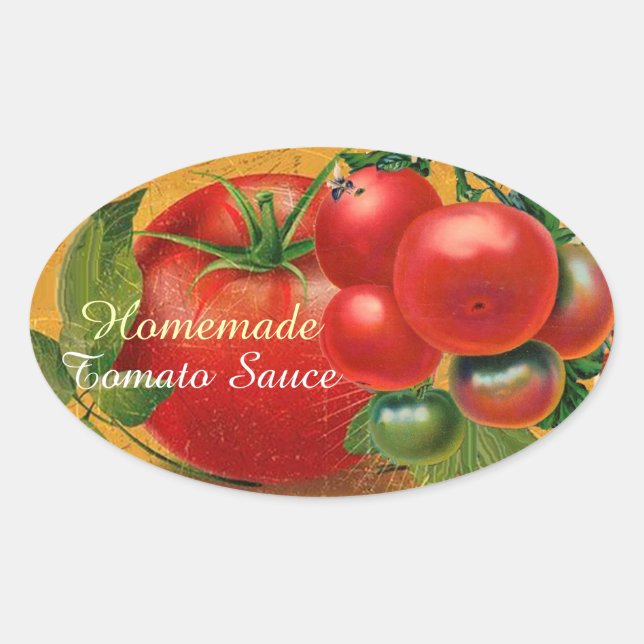 STICKER OVALE TOMATOES CHATOUILLERS CANNINGS SAUCE TOMATO (Devant)