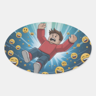 Sticker Ovale Tomber dans une bulle