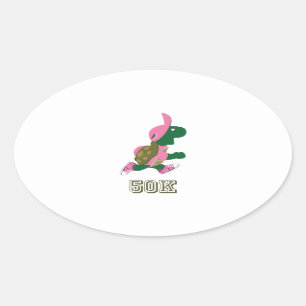Sticker Ovale Tortue 50K - Rose
