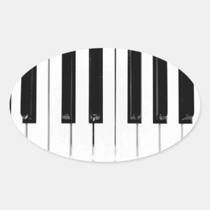 Sticker Ovale Touches de clavier de piano