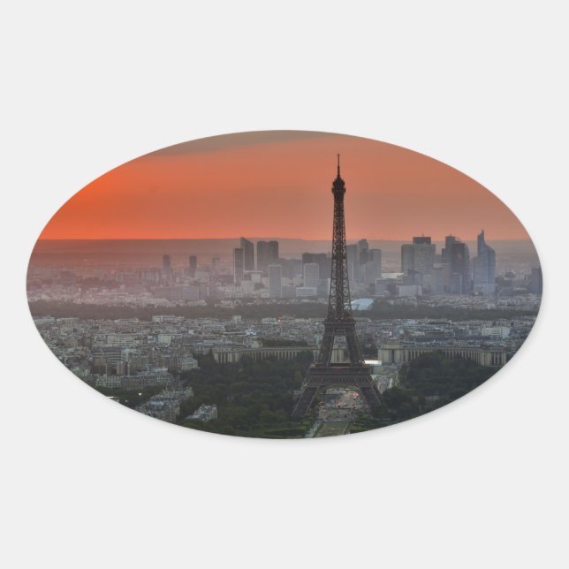 Sticker Ovale Tour Eiffel Paris Europe Travel (Devant)