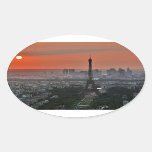 Sticker Ovale Tour Eiffel Paris Europe Travel