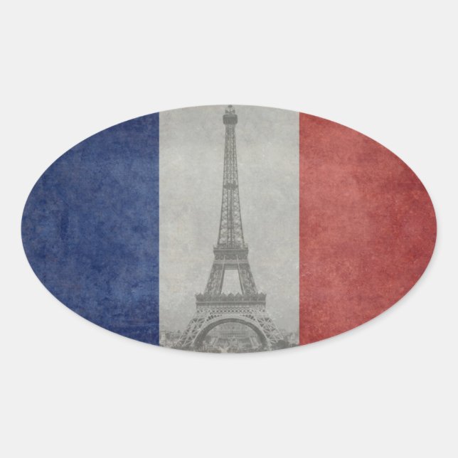Sticker Ovale Tour Eiffel, Paris France (Devant)