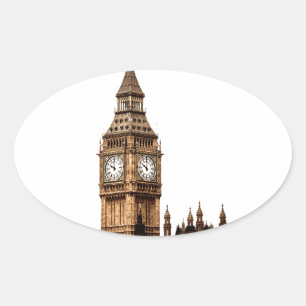 Sticker Ovale Tour Sepia Big Ben
