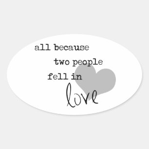 Sticker Ovale tout simplement parce que deux personnes sont tomb