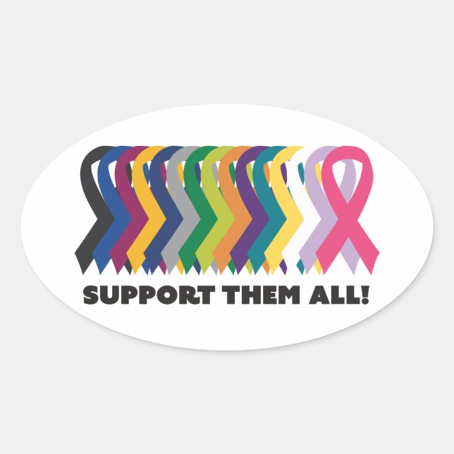 Sticker Ovale Toute la sensibilisation au cancer (Devant)