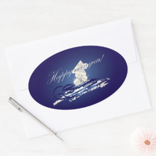 Sticker Ovale traîneau HNY