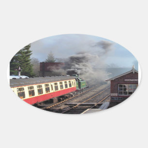 STICKER OVALE TRAINS À VAPEUR