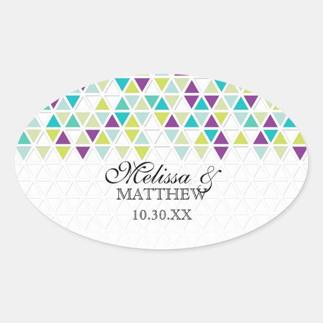 Sticker Ovale Triangle Motif triangulaire triangulaire (Devant)
