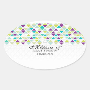 Sticker Ovale Triangle Motif triangulaire triangulaire