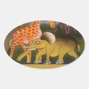 Sticker Ovale Trio d'art africain