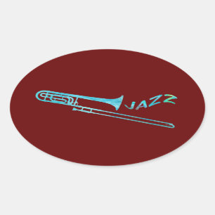 Sticker Ovale Trombone de jazz