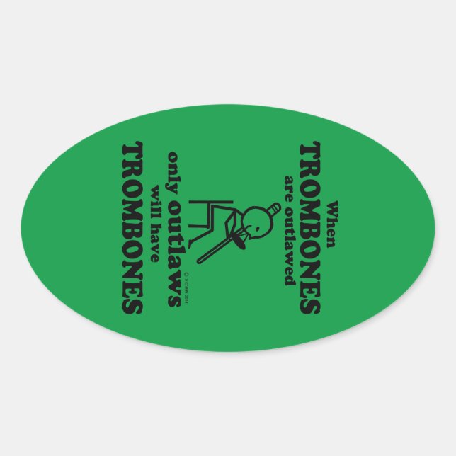 Sticker Ovale Trombones interdit l'autocollant ovale (Devant)