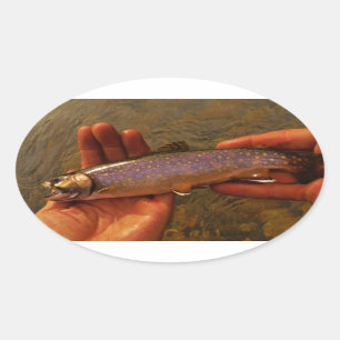 Sticker Ovale Trout à Hands