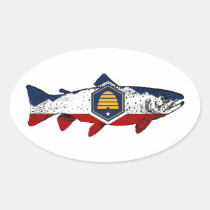 Sticker Ovale Truite de l'Utah