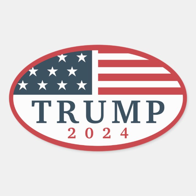 Sticker Ovale Trump 2024 (Devant)