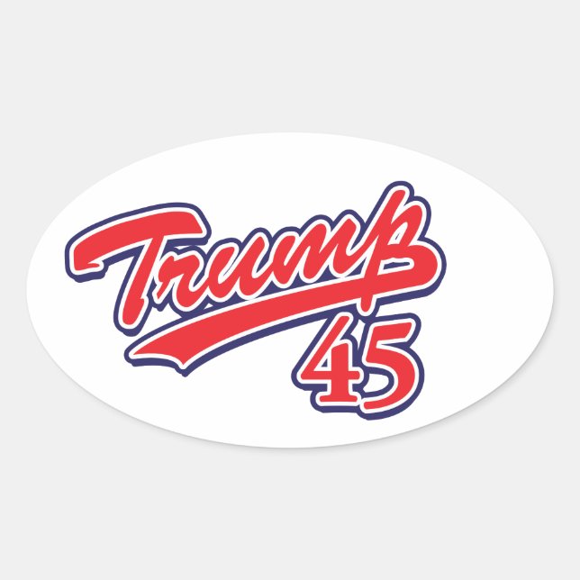 Sticker Ovale Trump 45 ! (Devant)