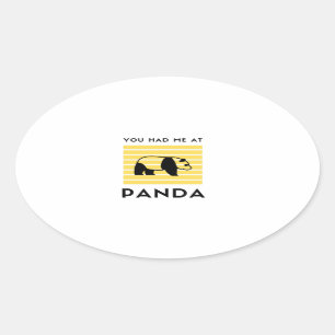 Sticker Ovale Tu m'as eu à Panda