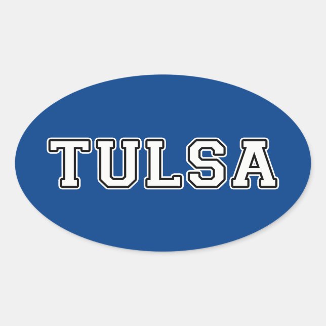 Sticker Ovale Tulsa Oklahoma (Devant)