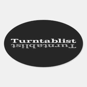 Sticker Ovale Turnstitut ʇ sılqɐ ʇ ud n