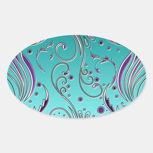 Sticker Ovale Turquoise (Devant)