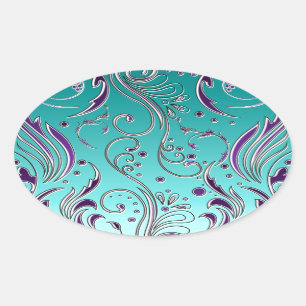 Sticker Ovale Turquoise