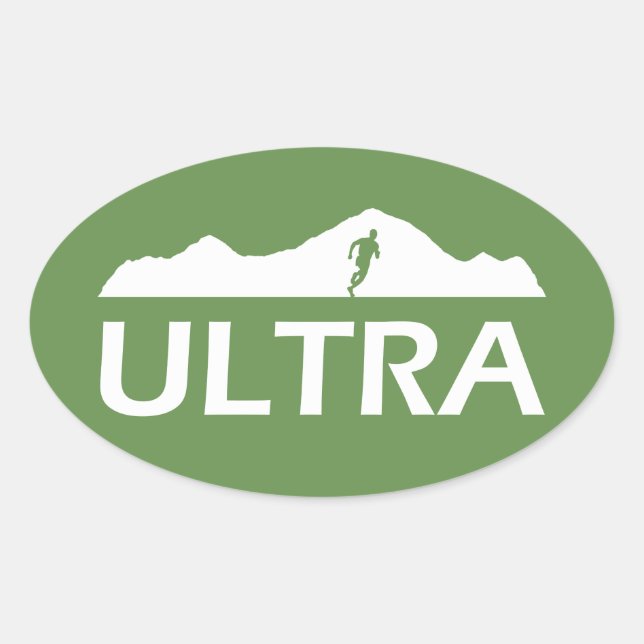 Sticker Ovale Ultra en cours d&#x27;exécution (Devant)