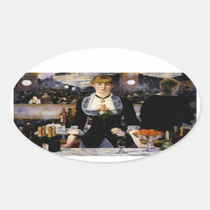 Sticker Ovale Une barre chez le Folies-Bergere, 1881-82